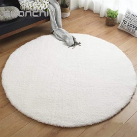 Liveinu High Pile Shaggy Rug for the Living Room, Deep Pile Easy-Care Round Rug, High Quality, High Thread Density, Water Absorbent Bathroom Rug, Living Room Rug