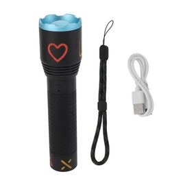 High Powered LED Flashlight Zoomable Colorful Fluorescent Strip Coating USB Rechargeable Handheld Flashlight for Camping Hiking Fishing Searching