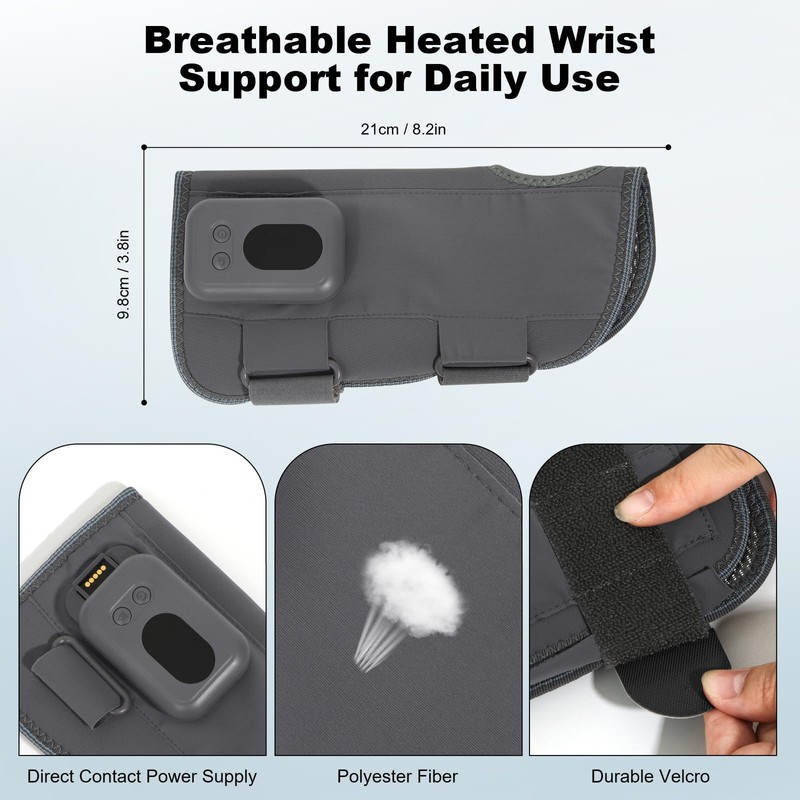 Infrared Red Light Therapy Wrist Brace, Right Left Hand Red