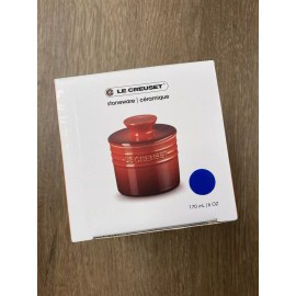 Le Creuset "Cobalt" 6 Oz Butter Bell Crock LE CREUSET Round Signature Stoneware NWT Blue