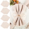 Pack of 12 Beige Fabric Napkins with Closure Edge, 42