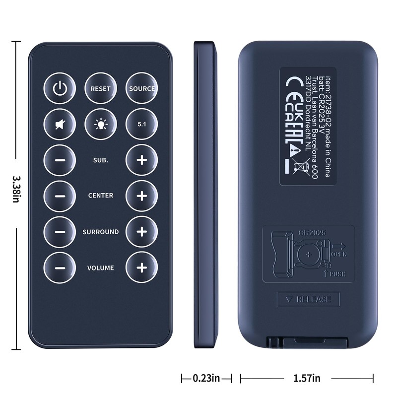 GOUYESHO New Replacement Remote Control Compatible with Trust Gaming GXT