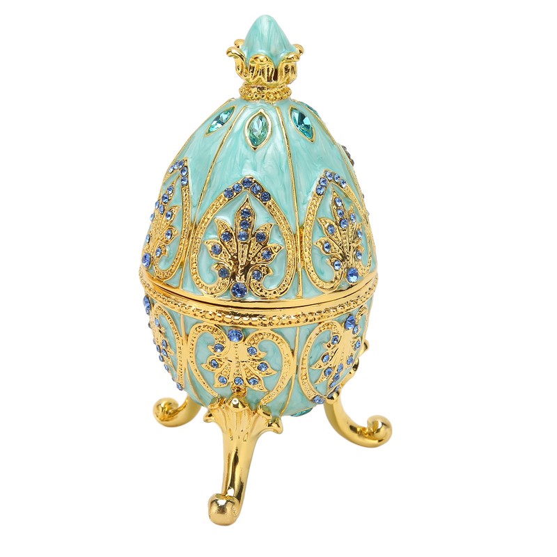 Egg Trinket Box Enamelled Jewelry Box Zinc Alloy Exquisite Jewelry