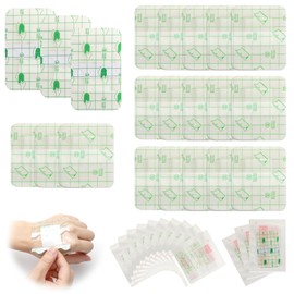 Waterproof Plasters 28-Piece Set, Sterile Waterproof Plasters in 2 Sizes (25 Pieces 6 x 7 cm & 3 Pieces 6 x 10 cm), Transparent, Skin-Friendly Shower Plasters Waterproof for Op, Showers, Swimming