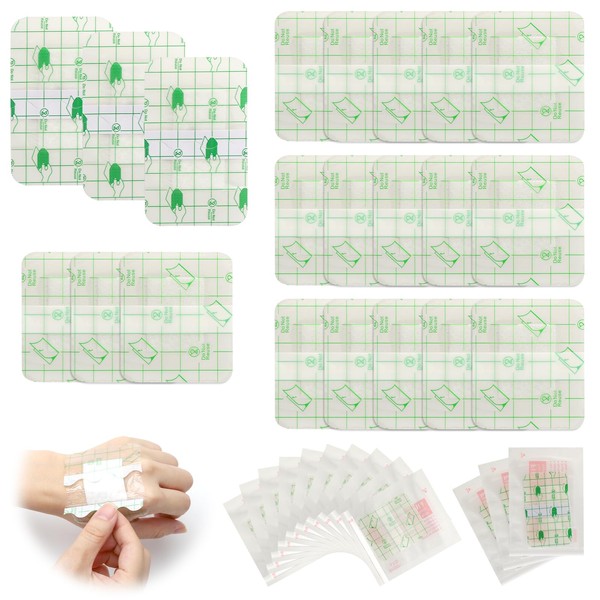 Waterproof Plasters 28-Piece Set, Sterile Waterproof Plasters in 2 Sizes