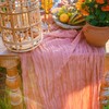 DOLOPL 10 Pack Boho Table Runner Dusty Blush Cheesecloth Table