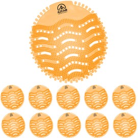 Urinal Screens Deodorizer,10 Packs Urinal Mats Pads Deodorizer for Bathroom, Restaurants, Offices, Schools, Etc. Fits Most Top Urinal Brands (Orange Citrus)