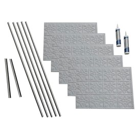 FASÄDE Traditional Style/Pattern 1 Decorative Vinyl Backsplash 15 sq ft Kit in Cashmere