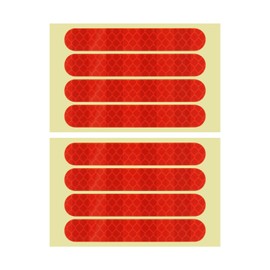 Be In Your Mind Pack of 8 Reflective Stickers PVC Materials Rear Wheel Sticker Compatible with Ninebot G30 Scooters Red