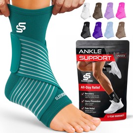 Sleeve Stars Ankle Brace Men & Women Support (Pair/M:10"-12"/Turquoise)