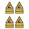 Stickers: 150 x 100 mm, Pack of 4 – Warning
