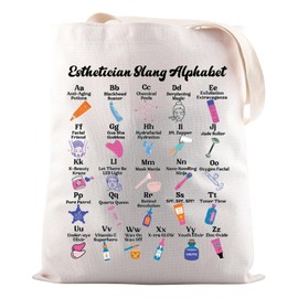 JNIAP Skin Therapist Gift Esthetician Slang Alphabet Tote Bag Medspa Skincare Specialist Gift (Esthetician A)