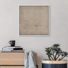 SIGNWIN Framed Canvas Print Wall Art Grunge Pastel Geometric Line Collage Abstract Shapes Illustrations Modern Art Decorative Boho Relax/Zen Nordic for Living Room, Bedroom, Office - 16"x16" White