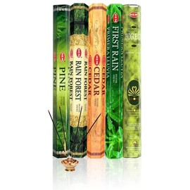 HEM Incense Sticks (Forest, Cedar, Pine, Rain Forest and First Rain) - Total 100 Sticks