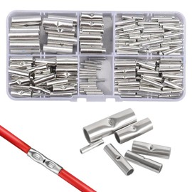 BCENG Pack of 200 Butt Connectors, Non-Insulated Crimp Connectors, DIY Electric Splicing Cable, Crimp Connector, Wire End Ferrules, Uninsulated Kit for Electrical Splices, 4/6/10/16/25/35/50/70 mm²