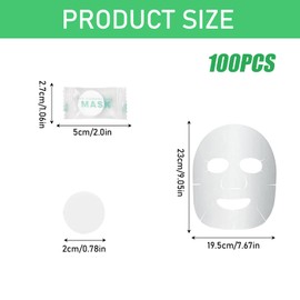 KHDULQ Pack of 100 Compress Face Mask, Disposable Paper Face Mask, Individual Package Masks Beauty, DIY Compressed Cloth Masks Face, Compressed Sheet Mask, for Face Care