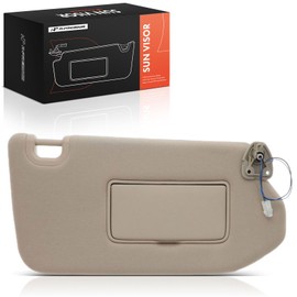 A-Premium Passenger Right Side Sun Visor Compatible with Nissan Pathfinder & Infiniti JX35, QX60, 2013-2019 - with Vanity Light, with Vanity Mirror, with Sliding Sun Visor Extension, Beige Color