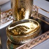 Gold Bathroom Accessory Set - 3 Piece Decorative Ceramic Bathroom