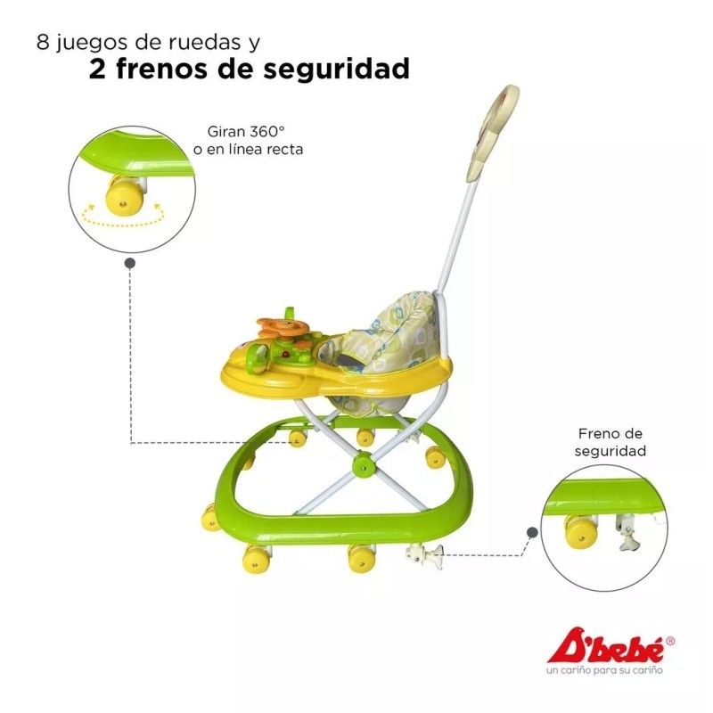 D'bebé Andador D'bebé Play con sonido y barra de empuje