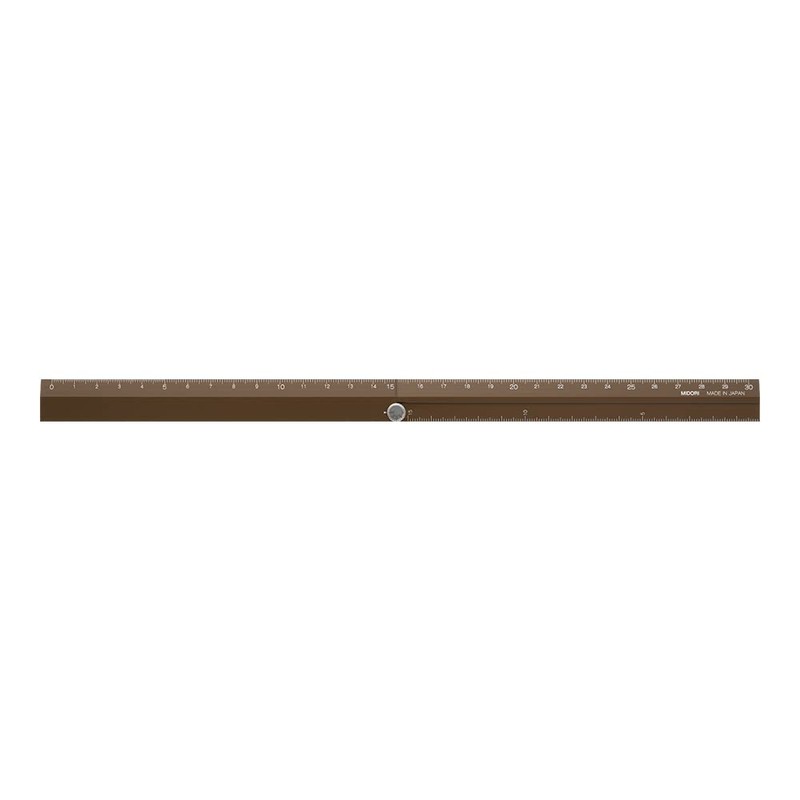 Midori 42287006 Aluminum Multi Ruler, 11.8 inches (30 cm), Brown