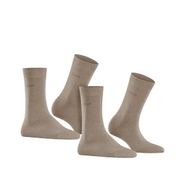 ESPRIT Women's Uni Multipack W So Cotton Plain 2 Pairs Socks, Brown Nutmeg Melange 5410, 2.5-5