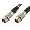 Alpinetech 2PCS Flashing Red 8mm 5/16" Blinker 12VDC LED Metal