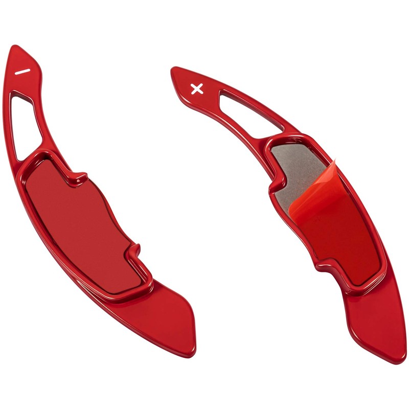 Red Sports Aluminum Steering Wheel Paddle Shifter Extension Cover trim