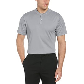 PGA TOUR Men's Standard Pique Golf Short Sleeve Polo with New Casual Collar, Sleet, Medium