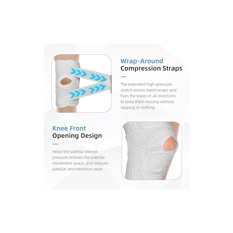 Knee Brace with Side Stabilizers, 1 PC Knee Compression Sleeve