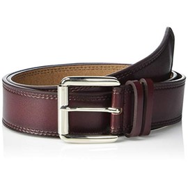 Stacy Adams Men's Dylan 40mm Burnished Leather Belt, Burgundy, 32