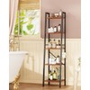 Furologee 5 Tier Ladder Shelf,Tall Bookshelf with 2 Hooks,Narrow Bookcase