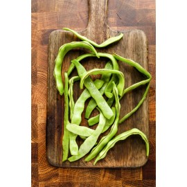 TomorrowSeeds Lu Qing Romano Bean Seeds | Pole Beans Light Green Flat Runner Roma Seed 2025 - 30+ Count