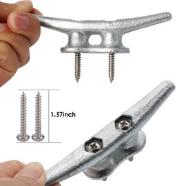 VEITHI 4 Inch Dock Cleat- (6 Pack) - Hot Dipped Galvanized Cast Iron Boat Cleats, Rope Cleat,for Marine or Nautical Decor