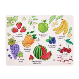 French / English Bilingual Placemat Set (2-pack) - Color: Fruits and Vegetables