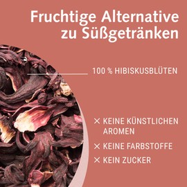 Weltecke Bio-Hibiskus-Tee lose 200 g | In Deutschland kontrolliert & hergestellt | Getrocknete Hibiskus-Blüten frisch abgefüllt | Fruchtig-aromatischer Entspannungstee | Hibiscus Tea