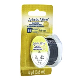 Beadalon Artistic, 18 Gauge, Black Color, 4 yd (3.7 m) Craft Wire
