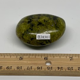 80.4g, 2.1"x1.7"x1.1" Natural Untreated Green Opal Palm-Stone Crystal Polished Galet Shape Gemstones @Madagascar, B38301