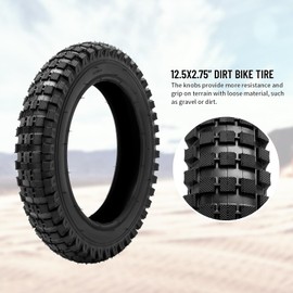 12.5x2.75 Replacement Knobby Tire and Inner Tube, 2Sets for Razor MX350 MX400 Dirt Rocket, X-Treme X-560, Compatible with 12 1/2x2 3/4 Electric Scooters