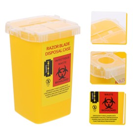 FRCOLOR 1pc Blade Recycling Box Disposal Container Single Barbershop Storage Container Recycle Disposal Needle Containers Safety Container Barber Disposal Case Yellow