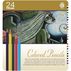 Pentalic Art 24-Piece Colored Pencil Tin Set