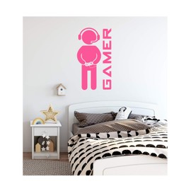 StickerDeen | Computer Gamer - Gaming Kids Children Boys Girls Teenager Bedroom, Man Cave Room Home PC, PS Wall Art Vinyl Decal Sticker Gift | (Large) (Baby Pink)