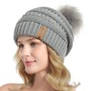 QUEENFUR Women Knit Slouchy Beanie Chunky Baggy Hat with Faux