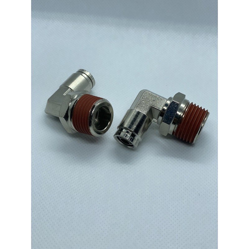 Air Suspension Fittings 2x 1/2 NPT To 3/8 PTC 90