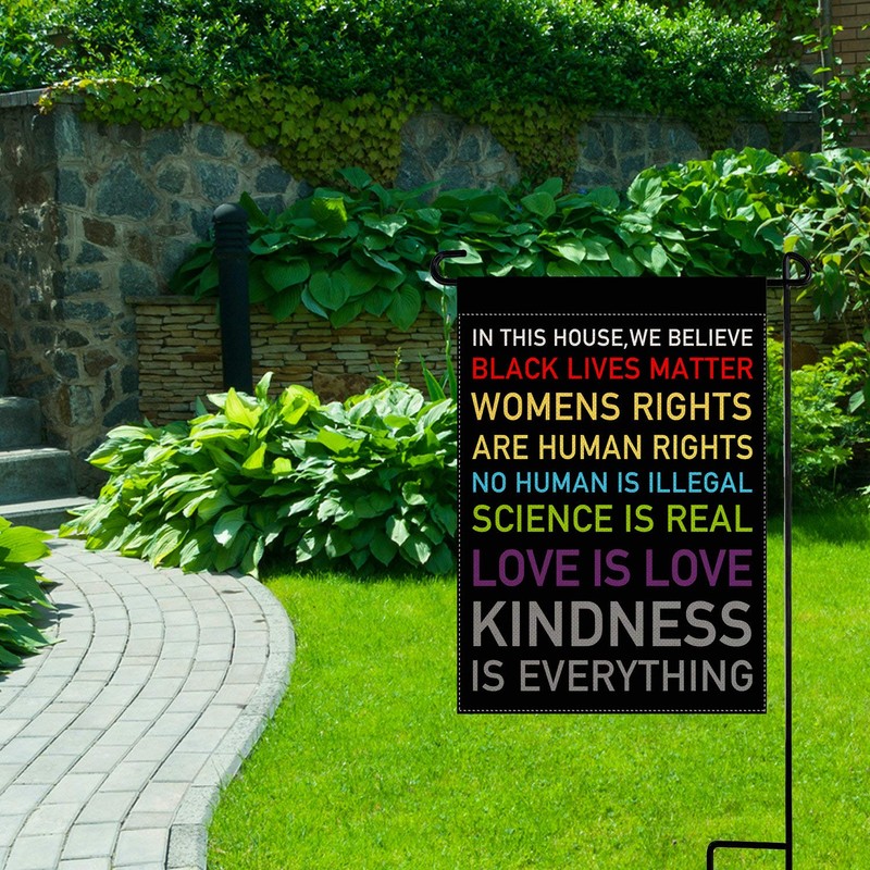 pingpi in This House, We Believe Small Garden Flag Vertical