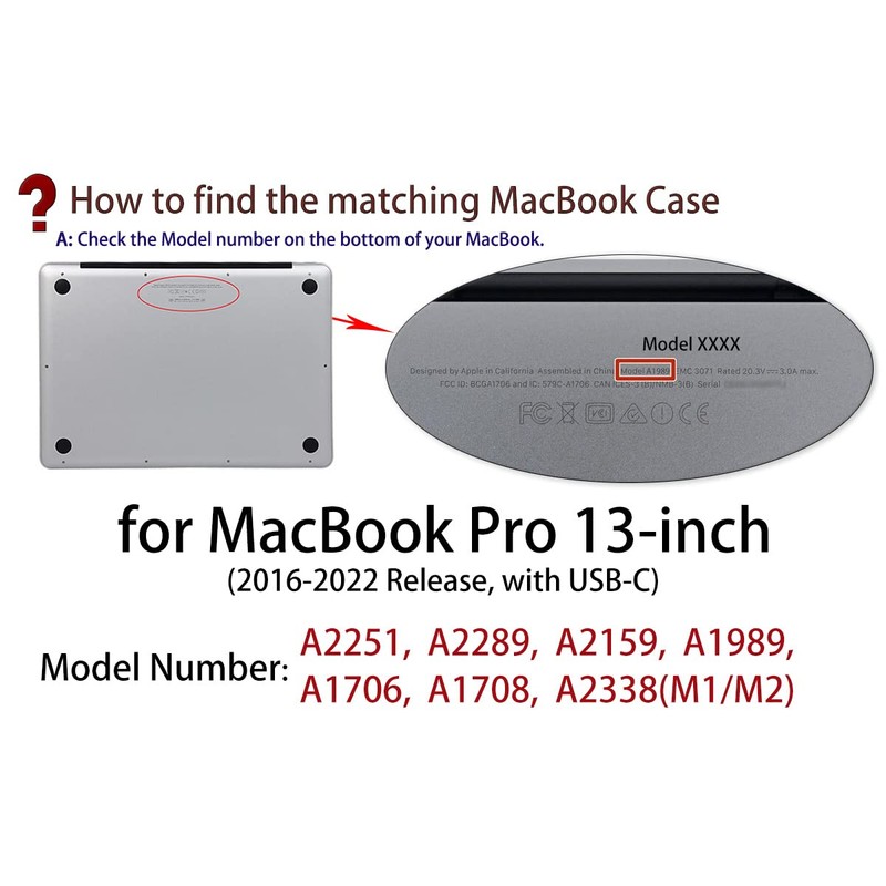 UESWILL MacBook Pro 13 inch Case 2024 2023 2022-2016 Release