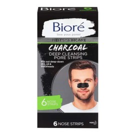 Bioré, Banditas Men Skincare Carbón, 6 Piezas Grasa