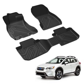 LASFIT Floor Mats for Subaru Crosstrek 2016-2017/XV Crosstrek 2013-2015/Impreza 2012-2016/WRX 2015-2021,Custom Fit TPE All Weather Floor Liners 1st & 2nd Row for Subaru Car Mats, Black