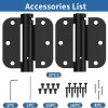 IOQ 2 Pack 3.5 Inch Self Closing Door Hinges 5/8"
