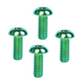 UHDFBDHF 4PCS Titanium M5 x 12mm T25 Torx Head Bolt Screw (Green)