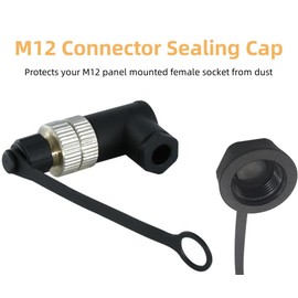 MerciL 10PCS M12 Connector Dust Cover, M12 Socket Panel Mount Dust Thread Cap Plastic Screw Caps, Screw Waterproof Lid Plug Protection Cap for Panel-Mount Sockets (for Male)